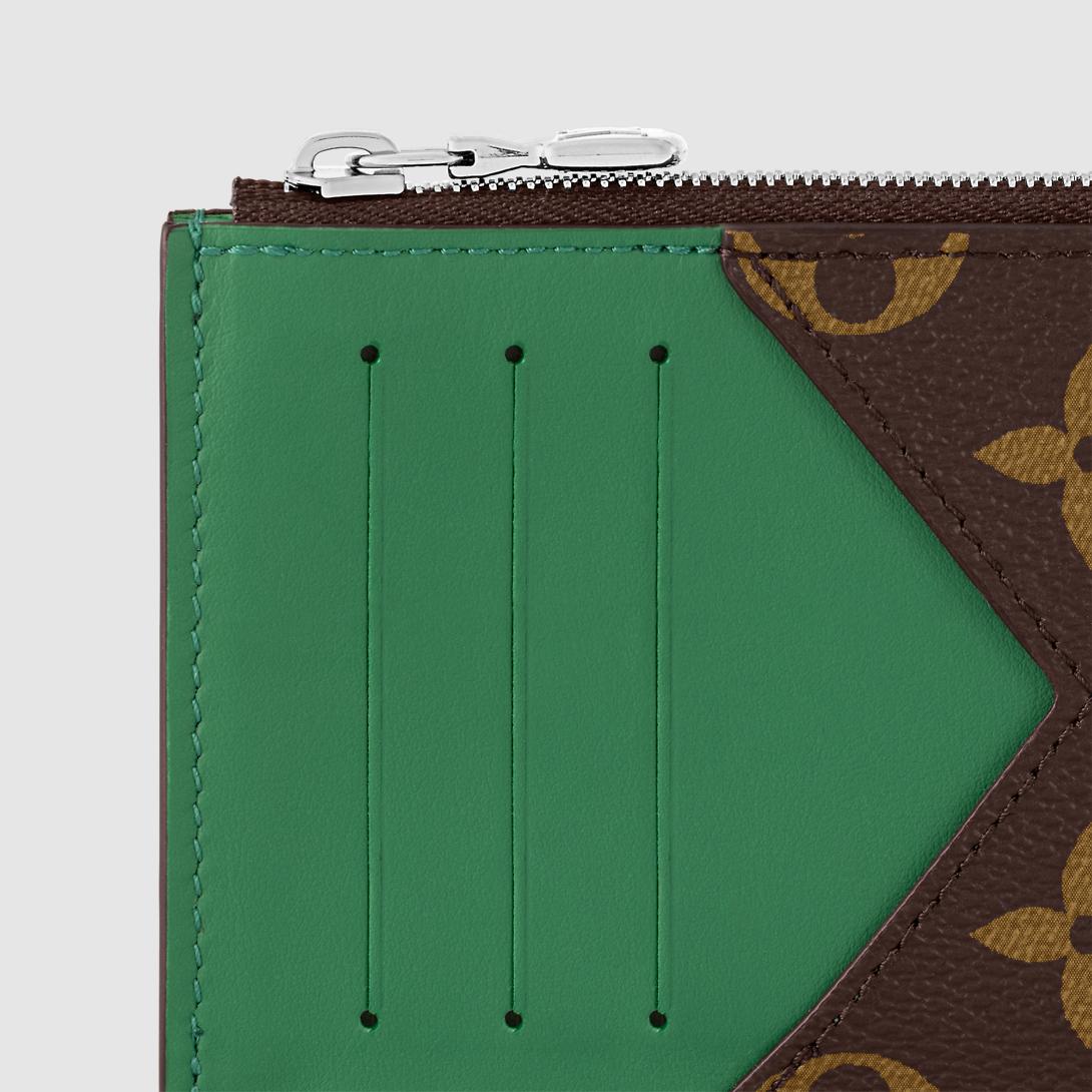 Ví Louis Vuitton Coin Card Holder Monogram Macassar Nữ Xanh Lá